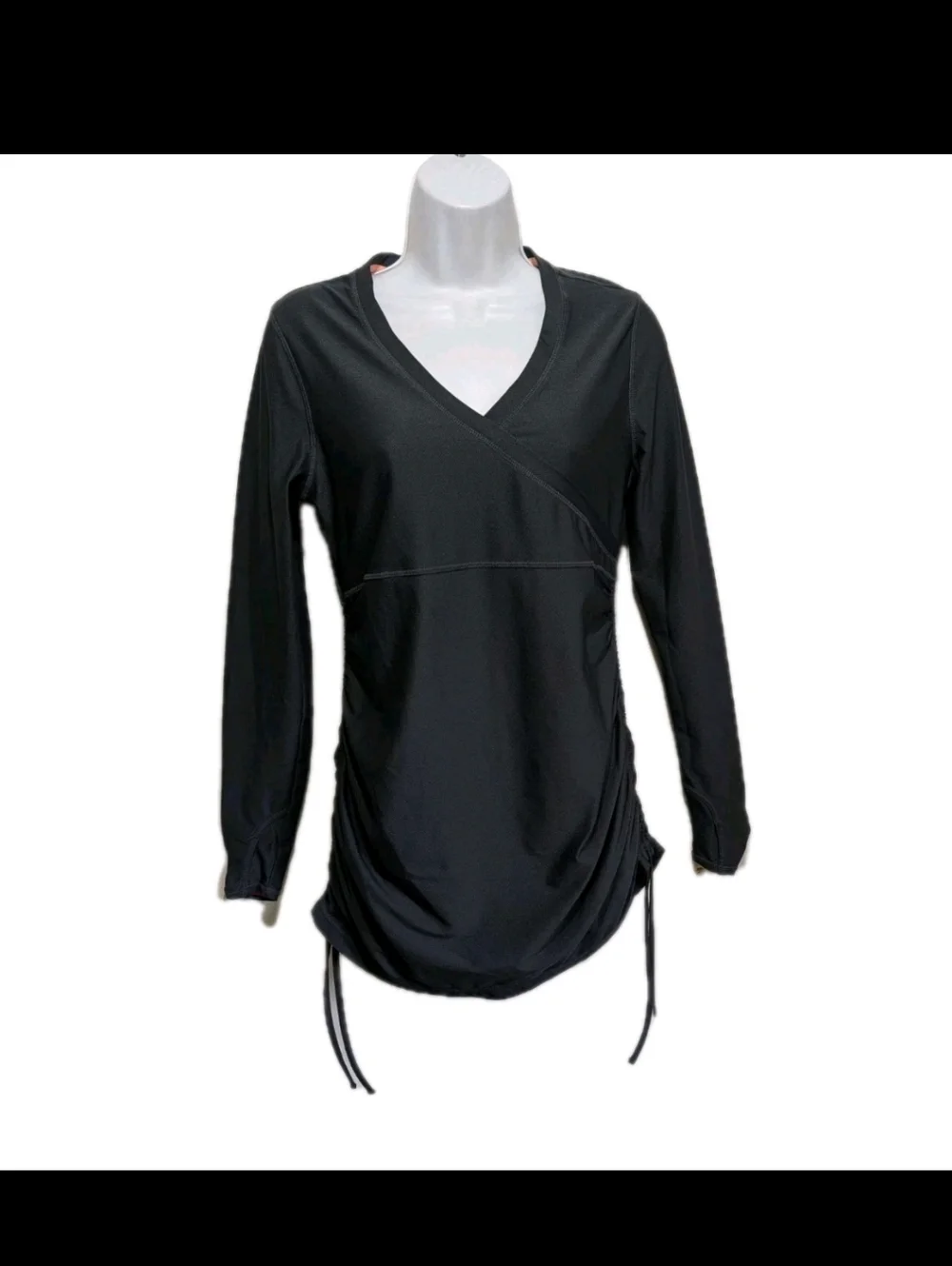 Athleta Wick It Ruched Swim Cover Up S Dark Gray Beach Sporty Athletic #7000